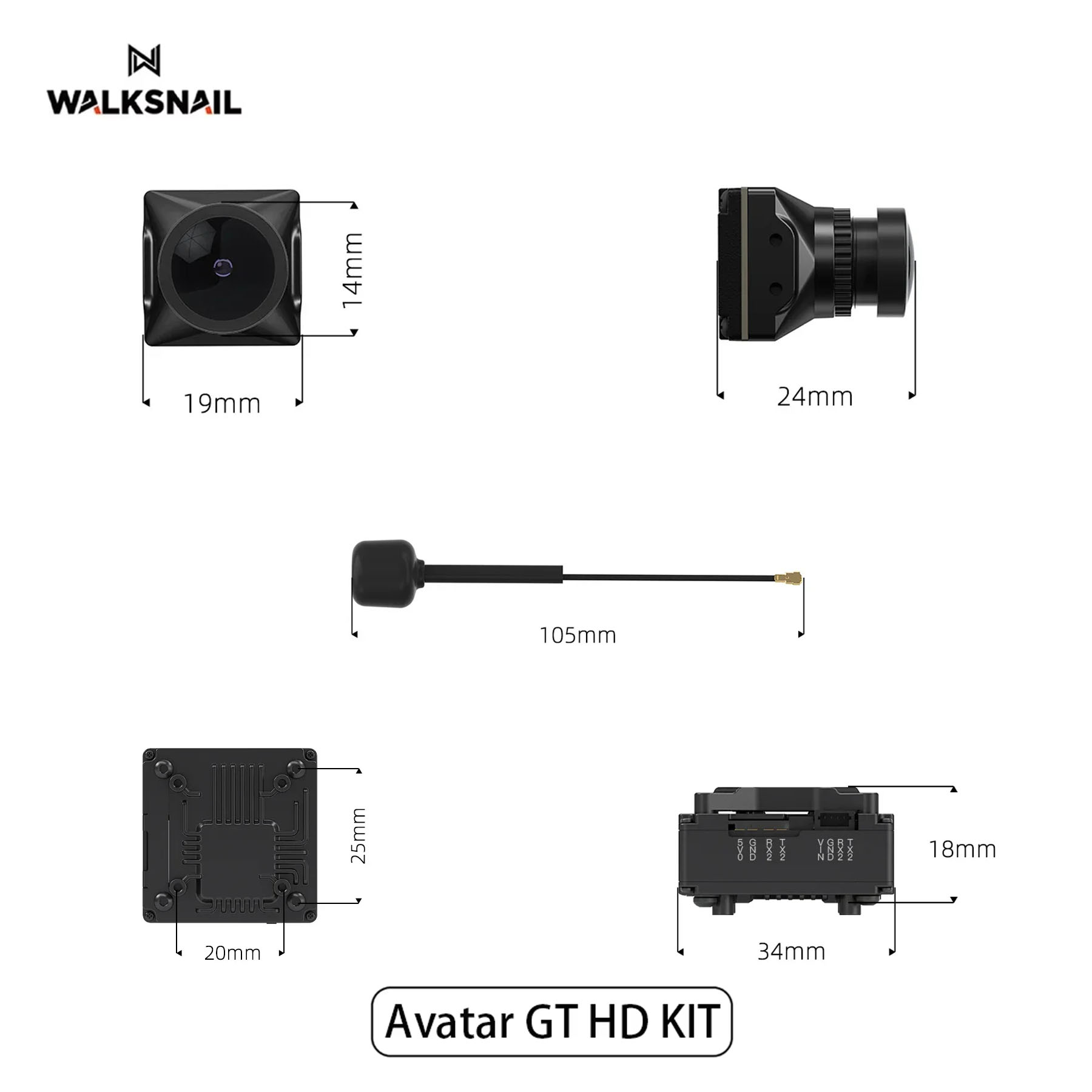 Walksnail Avatar GT HD KIT 2W  - Drone Kit With Camera recension och pris