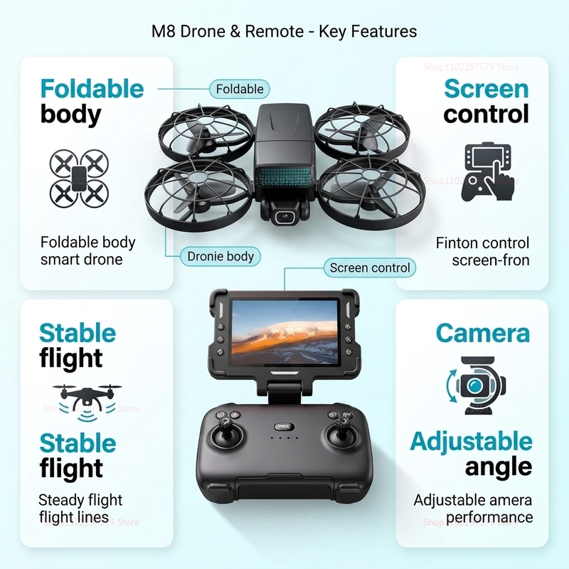 New Drones M8 GPS 8K Professio - Drone Kit With Camera recension och pris
